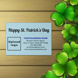 Tarjeta De Recepción Saint Patrick saludo en azul claro
