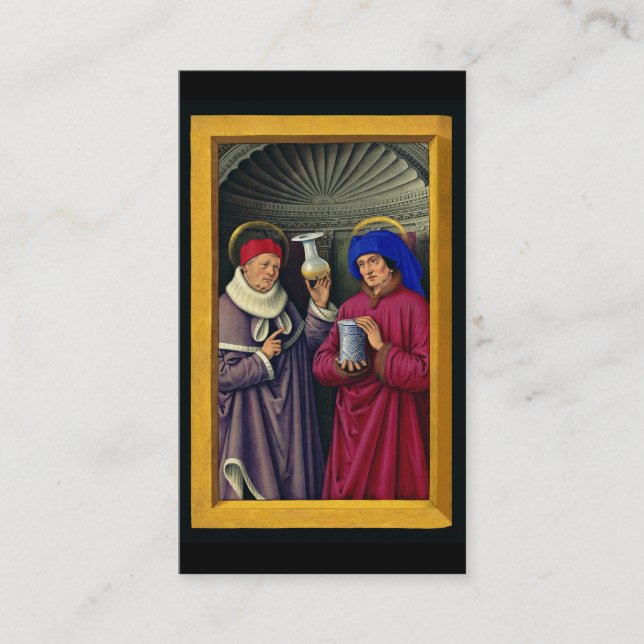 Tarjeta De Recepción Saints Cosmas and Damian de Jean Bourdichon (Anverso)