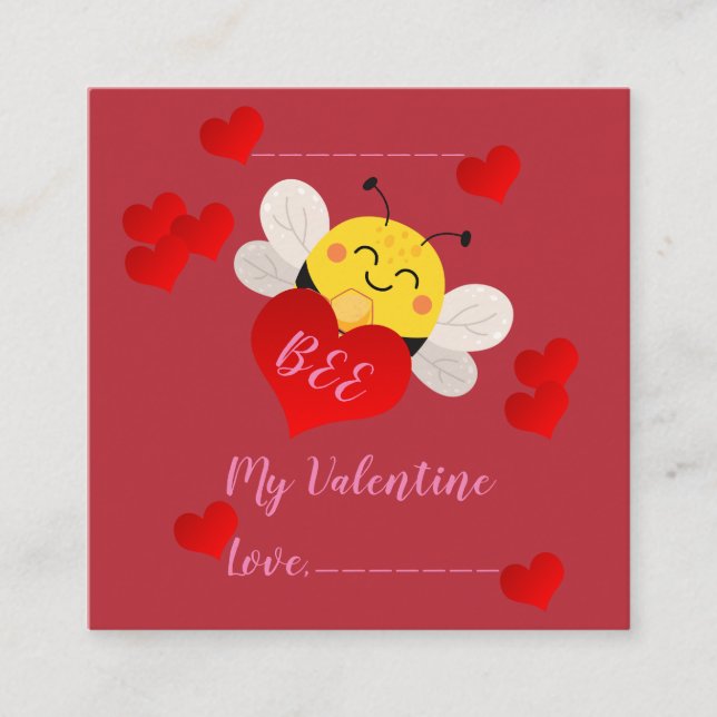 Tarjeta De Recepción Sala de clase infantil Valentine "Bee Mine" (Anverso)