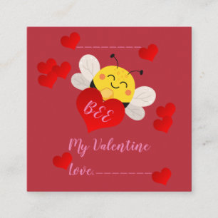 Tarjeta De Recepción Sala de clase infantil Valentine "Bee Mine"