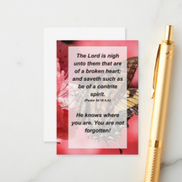 Tarjeta De Recepción Salmo 34:18 El Señor está cerca de los que son de