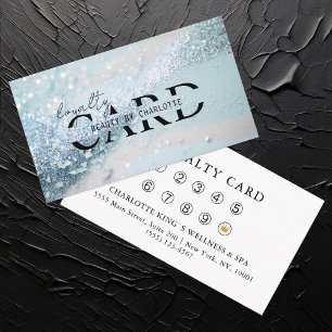 Tarjeta De Recepción Salón Moderno, Azul-Purpurina, 10 -