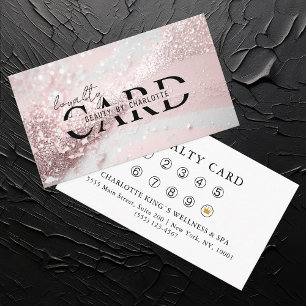 Tarjeta De Recepción Salón moderno con brillo plateado y rosa claro, 10