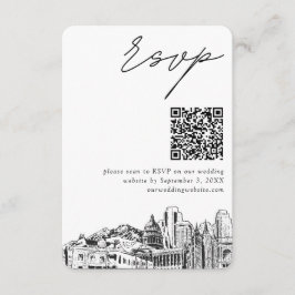 Tarjeta De Recepción Salt Lake City Wedding RSVP Código QR Pequeño