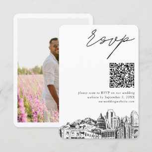 Tarjeta De Recepción Salt Lake City Wedding RSVP Código QR Pequeño