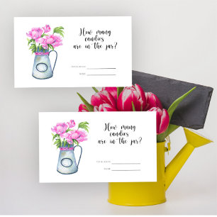 Tarjeta De Recepción Salto de flores - adivinen cuántos caramelos hay e