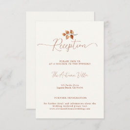 Tarjeta De Recepción Saltos de otoño (borda) Acogida de boda Terracota 