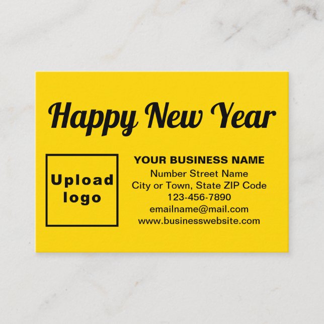 Tarjeta De Recepción Saludo de año nuevo de negocios al amarillo (Anverso)