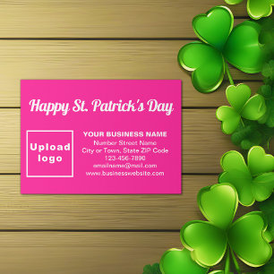 Tarjeta De Recepción Saludo empresarial del Día de San Patricio en rosa