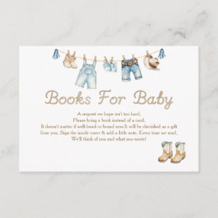 Tarjeta De Recepción Saludos Bebé Libros de Vaquero para Bebé