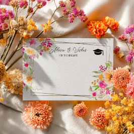 Tarjeta De Recepción Saludos de verano de graduación de oro floral