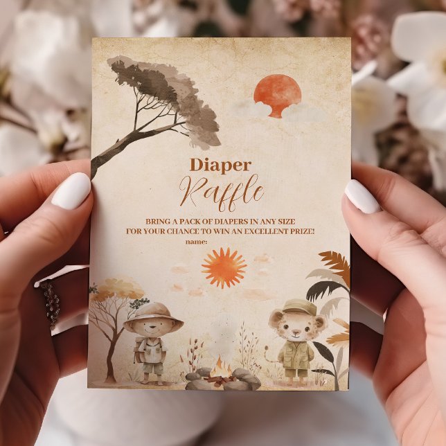 Tarjeta De Recepción Salvaje Un Safari Niño Bebé Raffle Diapper (Subido por el creador)