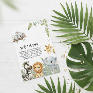 Tarjeta De Recepción Salvaje Uno Lindo Safari Animales de la Jungla Niñ