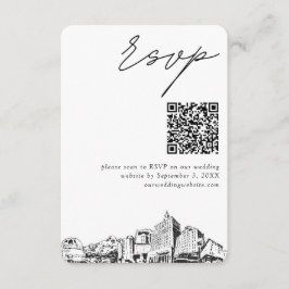 Tarjeta De Recepción San José Boda RSVP moderno Código QR