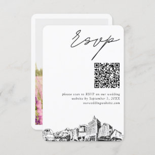 Tarjeta De Recepción San José Boda RSVP moderno Código QR