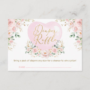 Tarjeta De Recepción San Valentín amor Diaper en globo Raffle Baby