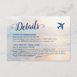 Tarjeta De Recepción Sand Beach Wedding Details Alojamiento Viajes