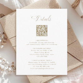 Tarjeta De Recepción Sand Stylish Calligraphy Wedding Details