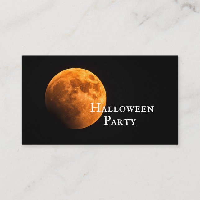 Tarjeta De Recepción Sangre en la Luna, Halloween Party Ticket Invitado (Anverso)