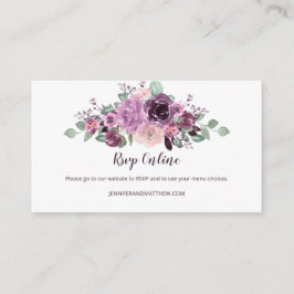 Tarjeta De Recepción Sangria Purple Mauve Floral RSVP en línea |