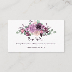 Tarjeta De Recepción Sangria Púrpura Malva Floral RSVP En Línea  