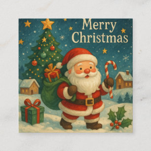 Tarjeta De Recepción Santa adorable Feliz Navidad