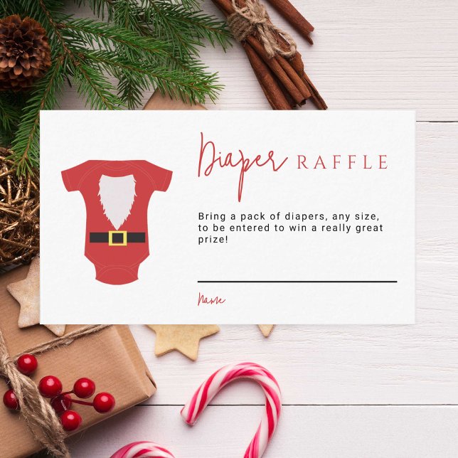 Tarjeta De Recepción Santa Baby Baby Shower Navidades Diaper Raffle (Subido por el creador)