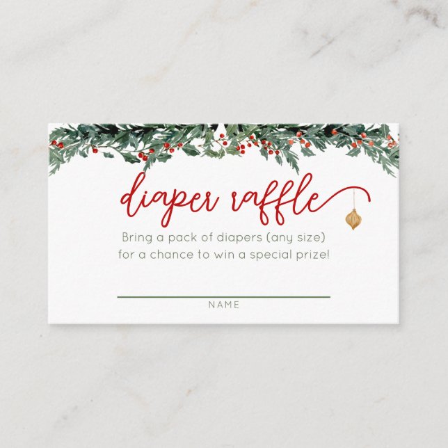 Tarjeta De Recepción Santa Baby Clothesline Diaper Raffle Cards (Anverso)