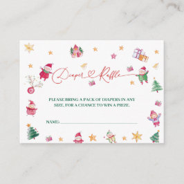 Tarjeta De Recepción Santa Baby Diaper Raffle Baby Shower