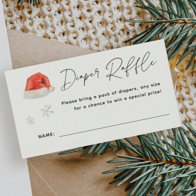 Tarjeta De Recepción Santa Baby Holiday Baby Shower Diaper Raffle (Subido por el creador)