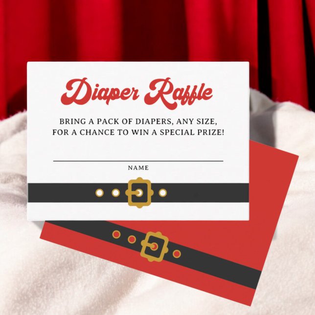 Tarjeta De Recepción Santa Baby Holiday Baby Shower Diaper Raffle Inser (Subido por el creador)