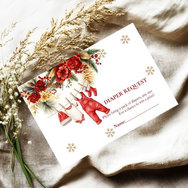 Tarjeta De Recepción Santa Baby Holiday Winter diaper raffle request (Subido por el creador)