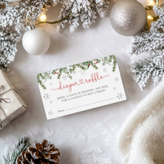 Tarjeta De Recepción Santa Baby Navidades de Invierno Diaper Raffle