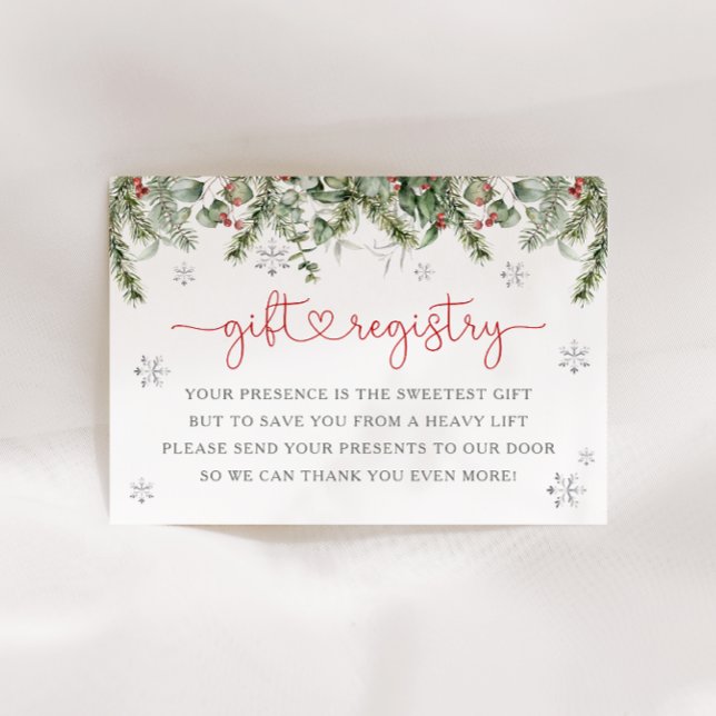 Tarjeta De Recepción Santa Baby Winter Christmas Gift Registry (Subido por el creador)