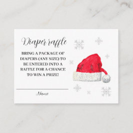 Tarjeta De Recepción Santa Baby Winter Red Diaper Raffle Baby Shower
