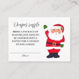 Tarjeta De Recepción Santa Baby Winter Red Diaper Raffle Baby Shower