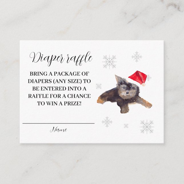 Tarjeta De Recepción Santa Baby Winter Red Diaper Raffle Baby Shower (Anverso)