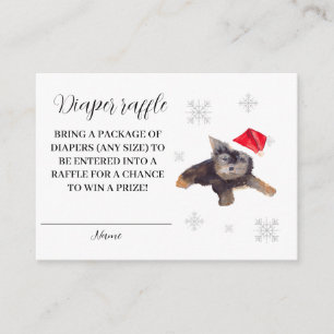 Tarjeta De Recepción Santa Baby Winter Red Diaper Raffle Baby Shower