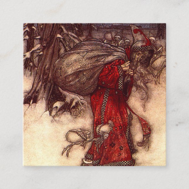 Tarjeta De Recepción Santa Claus Arthur Rackham (Anverso)