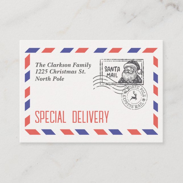 TARJETA DE RECEPCIÓN SANTA CLAUS NOTE POLE EXPRESS MAIL (Anverso)