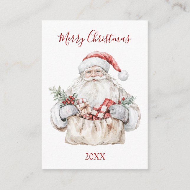 Tarjeta De Recepción Santa con regalos de Navidad (Anverso)