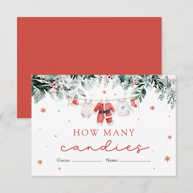 Tarjeta De Recepción Santa Navidades cuántos partidos de Baby Shower en (Anverso / Reverso)