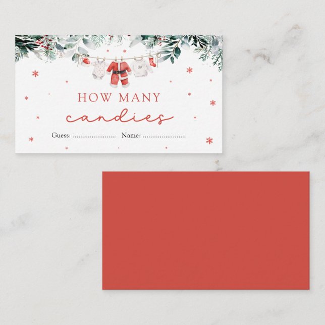 Tarjeta De Recepción Santa Navidades cuántos partidos de Baby Shower en (Anverso / Reverso)