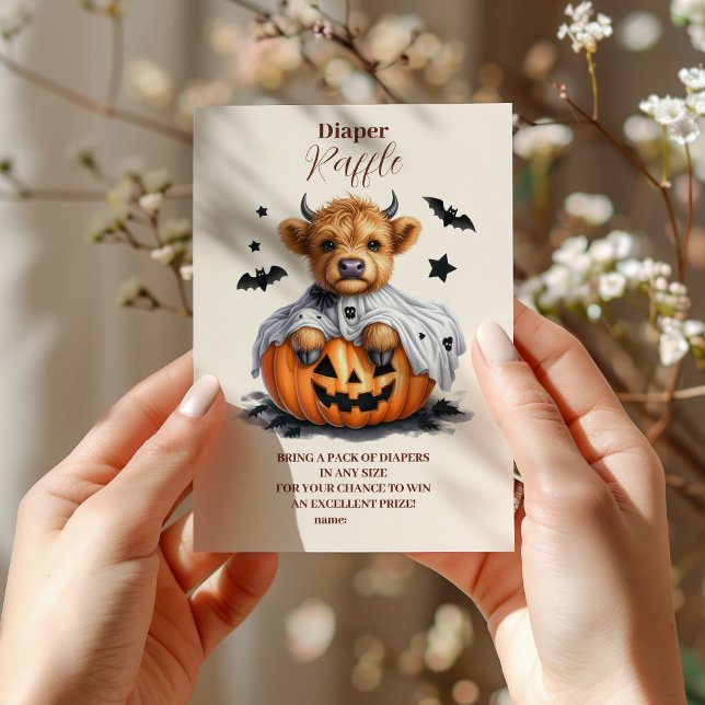 Tarjeta De Recepción Santa vaca Pequeña Boo Halloween Raffle Diapper (Subido por el creador)