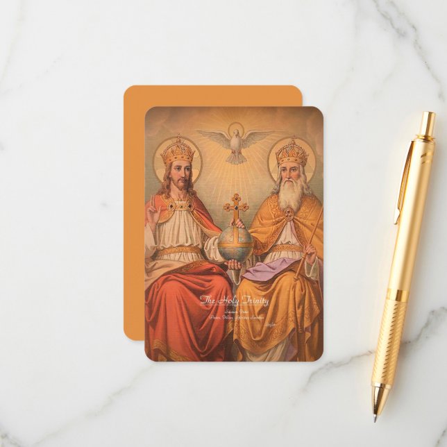 Tarjeta De Recepción Santísima Trinidad con oración (Anverso/Reverso In Situ)