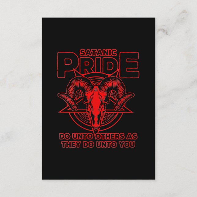 Tarjeta De Recepción Satanismo del orgullo satánico Pagan Goat Satan (Anverso)