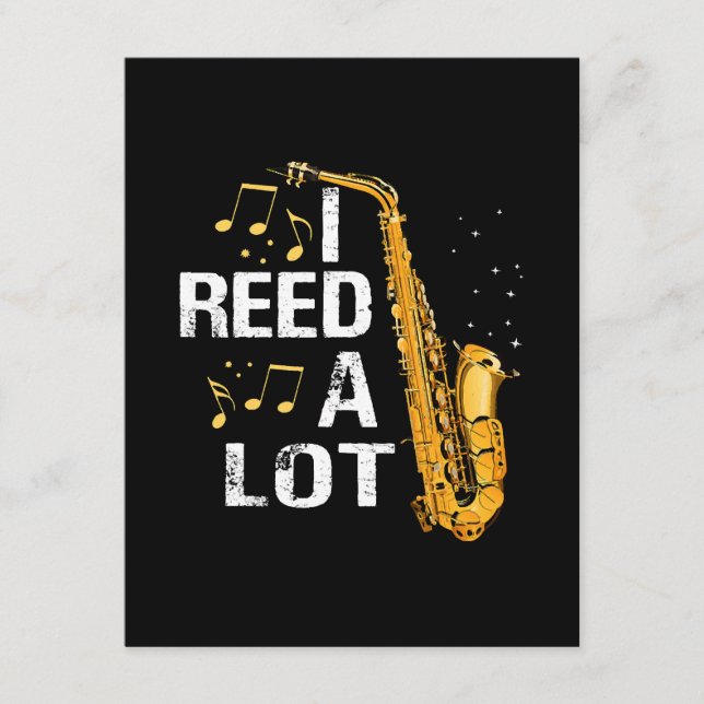 Tarjeta De Recepción Saxofón divertido (Anverso)