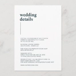 Tarjeta De Recepción Schlicht modern Weiß, Teal  Details