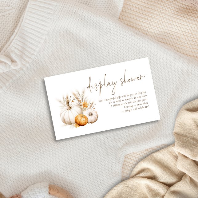 Tarjeta De Recepción Script Boho Pumpkins Mostrar Baby Shower (Subido por el creador)