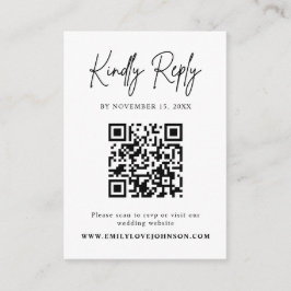 Tarjeta De Recepción Script clásico QR Boda de código RSVP